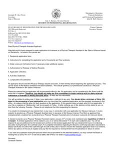 Department of Insurance Financial Institutions and Professional Registration John M. Huff, Director  Jeremiah W. (Jay) Nixon