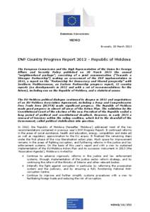 EUROPEAN COMMISSION  MEMO Brussels, 20 March[removed]ENP Country Progress Report 2012 – Republic of Moldova