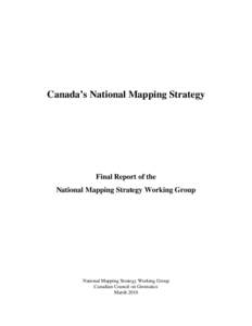 Canada’s National Mapping Strategy