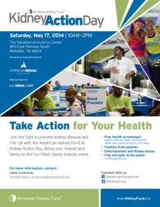 Saturday, May 17, 2014 | 10AM—2PM The Salvation Army Kroc Center 800 East Parkway South Memphis, TN[removed]Presenting National Sponsor