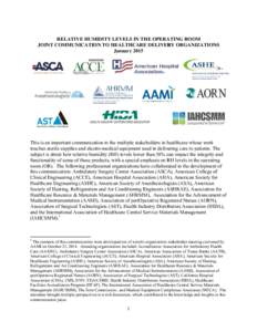 Microsoft Word - Humidity in the OR Joint Communication to HDOs January 2015