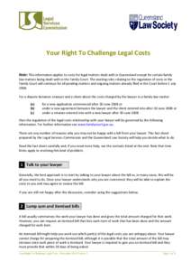 Your Right To Challenge Legal Costs