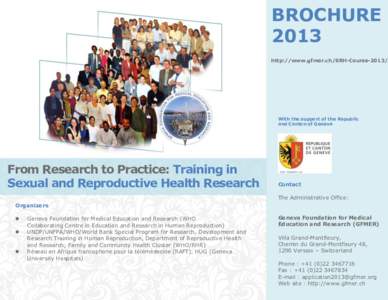 BROCHURE 2013 http://www.gfmer.ch/SRH-Course[removed]With the support of the Republic and Canton of Geneva