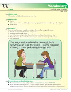 Vocabulary V.034 Words in Context Pun Fun