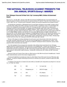 Sports Emmy Award - Presenters for the Sports Emmy Awards,...  http://emmyonline.tv/mediacenter/sports_28th_winners_data.html