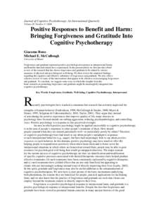 Positive psychology / Emotions / Clinical psychology / Behavioural sciences / Virtue / Michael McCullough / Gratitude / Forgiveness / Behaviour therapy / Behavior / Mind / Psychology