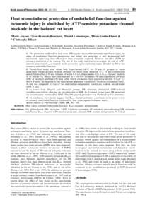 British Journal of Pharmacology[removed], 345 ± 350  ã 2000 Macmillan Publishers Ltd All rights reserved 0007 ± [removed] $15.00 www.nature.com/bjp  Heat stress-induced protection of endothelial function against