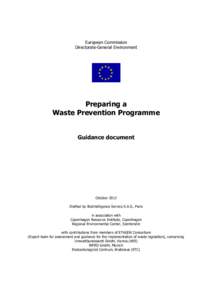 European Commission Directorate-General Environment Preparing a Waste Prevention Programme Guidance document