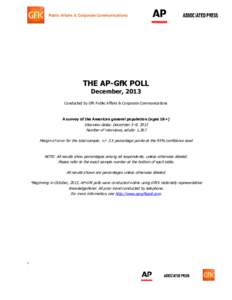 Public Affairs & Corporate Communications  THE AP-GfK POLL December, 2013 Conducted by GfK Public Affairs & Corporate Communications