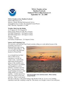 Thermodynamics / NOAAS Delaware II / Wet-bulb temperature / Celsius / Temperature / Sea surface temperature / National Oceanic and Atmospheric Administration / METAR / Atmospheric sciences / Meteorology / Atmospheric thermodynamics