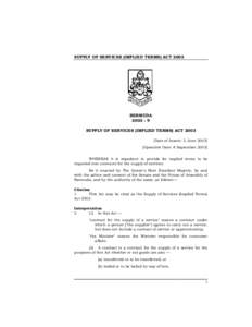 Supply of Services (Implied Terms) Act 2003