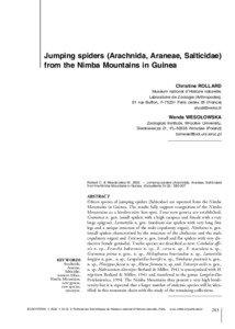 Jumping spiders (Arachnida, Araneae, Salticidae) from the Nimba Mountains in Guinea Christine ROLLARD