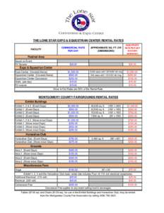 THE LONE STAR EXPO & EQUESTRIAN CENTER RENTAL RATES COMMERCIAL RATE PER DAY FACILITY