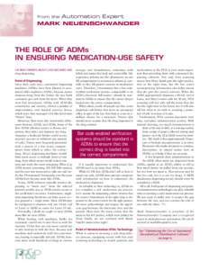Automation Expert MARK NEUENSCHWANDER from the THE ROLE OF ADMs IN ENSURING MEDICATION-USE SAFETY