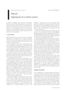 DOI: [removed]PHN2006947  Public Health Nutrition: 9(2), 169–173 Editorial Stopping the rot in nutrition science