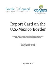 Report Card on the U.S.-Mexico Border Binational Task Force of the Pacific Council on International Policy