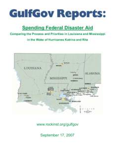 Affordable housing / Community Development Block Grant / United States Department of Housing and Urban Development / Federal Emergency Management Agency / Government / FEMA Public Assistance / Hurricane Katrina / Louisiana Recovery Authority / Kathleen Blanco / Emergency services / Public safety / Emergency management