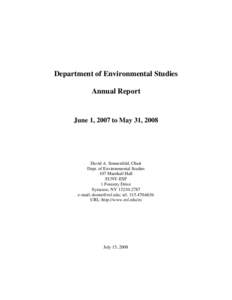 Department of Environmental Studies