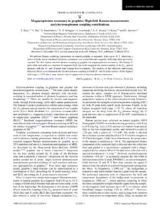 RAPID COMMUNICATIONS  PHYSICAL REVIEW B 85, [removed]R[removed]Magnetophonon resonance in graphite: High-field Raman measurements and electron-phonon coupling contributions