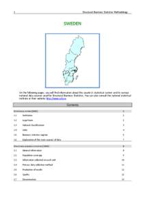 1  Structural Business Statistics Methodology SWEDEN