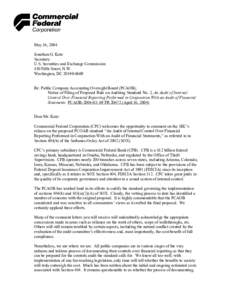 May 16, 2004 Jonathan G. Katz Secretary U.S. Securities and Exchange Commission 450 Fifth Street, N.W. Washington, DC[removed]