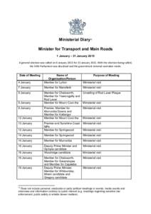 Microsoft Word - Ministerial Diaries January 2015.docx