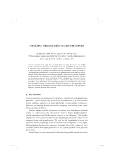 INFERRING GENOME-WIDE MOSAIC STRUCTURE  QI ZHANG, WEI WANG, LEONARD MCMILLAN, FERNANDO PARDO-MANUEL DE VILLENA, DAVID THREADGILL University of North Carolina at Chapel Hill