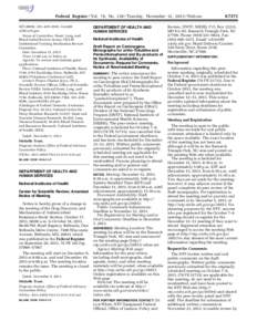 Cancer research / Trichloroethylene / National Toxicology Program / Carcinogen / Bethesda /  Maryland / National Institute of Environmental Health Sciences / National Institute on Aging / Federal Register / Public comment / Medicine / United States administrative law / National Institutes of Health