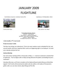JANUARY 2009 FLIGHTLINE Corbi Bulluck, Governor, Southeast Section 99s Judy Bowser, SES Newsletter, Editor