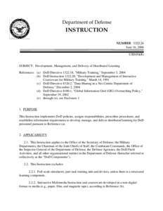 DoD Instruction; June 16, 2006