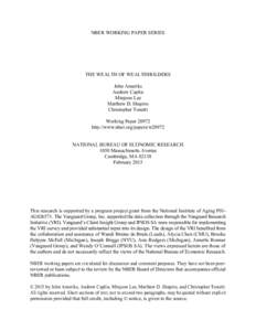 NBER WORKING PAPER SERIES  THE WEALTH OF WEALTHHOLDERS John Ameriks Andrew Caplin Minjoon Lee