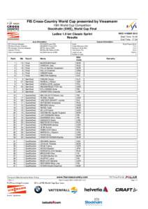 FIS Cross-Country World Cup presented by Viessmann 19th World Cup Competition Stockholm (SWE), World Cup Final