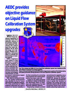 AEDC provides objective guidance on Liquid Flow Calibration System upgrades W