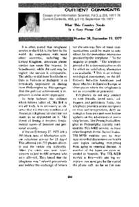 CURRENT  COMMENTS Essays of an Information Scientist, Vol:3, p.226, [removed]Current Contents, #38, p.5-10, September 19, 1977