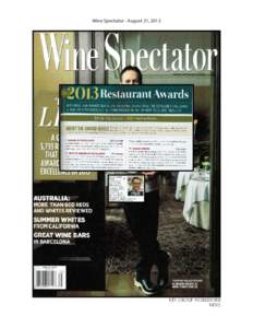 Wine Spectator - August 31, 2013  KEY GROUP WORLDWIDE NEWS  