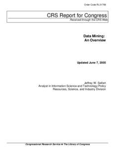 Information Awareness Office / United States Department of Defense / Knowledge / John Poindexter / Data quality / DARPA / Multistate Anti-Terrorism Information Exchange / Web mining / Science / Data analysis / Data mining