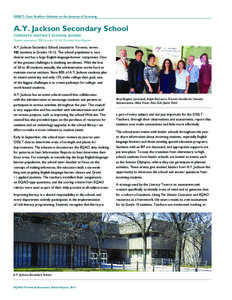 OSSLT: Case Studies—Schools on the Journey of Learning  A.Y. Jackson Secondary School