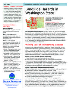 FAC T SHEET 1  THE HIGH COST OF LANDSLIDES Landslides cause $1 to $2 billion in damage and more than 25 deaths each year in the U.S. Direct costs include repair of roads