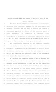 MOTION OF ADMONISHMENT AND CENSURE OF WALLACE L. HALL JR. AND RELATED FINDINGS 1 The House Select Committee on Transparency in State Agency