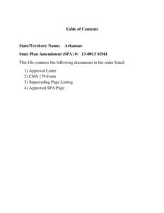 Table of Contents  State/Territory Name: Arkansas