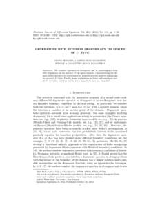 Electronic Journal of Differential Equations, Vol[removed]), No. 189, pp. 1–30. ISSN: [removed]URL: http://ejde.math.txstate.edu or http://ejde.math.unt.edu ftp ejde.math.txstate.edu GENERATORS WITH INTERIOR DEGEN