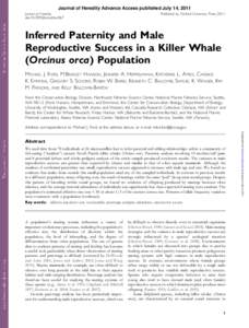 Journal of Heredity Advance Access published July 14, 2011 Journal of Heredity doi:[removed]jhered/esr067 Published by Oxford University Press 2011.