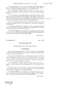 PROCLAMATION 4578—JULY 11, [removed]STAT[removed]In accord with Section 2(c) of the Act, the President must Umit the import of meat to the adjusted base quantity for 1978 of 1,183.9 million pounds, unless he