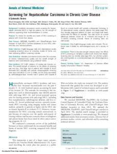 Review  Annals of Internal Medicine Screening for Hepatocellular Carcinoma in Chronic Liver Disease A Systematic Review