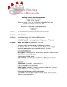 Maryland Planning Directors’ Roundtable