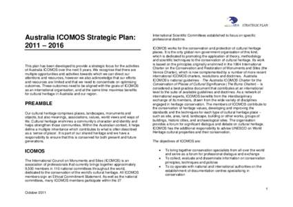 Microsoft Word - Australia ICOMOS Strategic Plan - October 2011