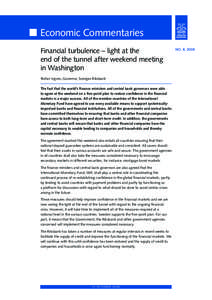 Financial turbulence – light at the end of the tunnel after weekend meeting in Washington