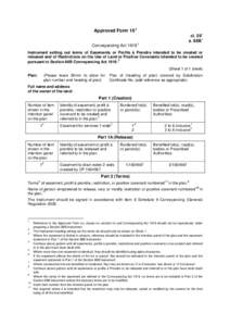 Approved Form 101 cl. 291 s. 88B1 Conveyancing ActInstrument setting out terms of Easements or Profits à Prendre intended to be created or released and of Restrictions on the Use of Land or Positive Covenants int