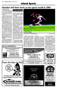 Page 12 / December 31, [removed]The Jamestown Press  Island Sports Islanders left their mark on the sports world in 2009 By Adrienne Downing