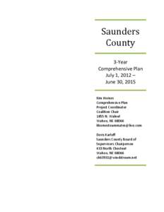 Saunders County 3-Year Comprehensive Plan July 1, 2012 – June 30, 2015